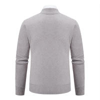 Chaqueta De Punto Para Hombre 2023 Cuello Erguido Gruesa Y Cálida Cardigan Suéter Casual Abierta Por Cremallera Manga Larga - details 21