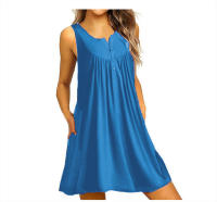 Vestido De Verano Para Mujer Talla S-5XL Estilo Casual Prenda Interior Con Botones Pleated Vintage Largo Hasta La Rodilla - details 26