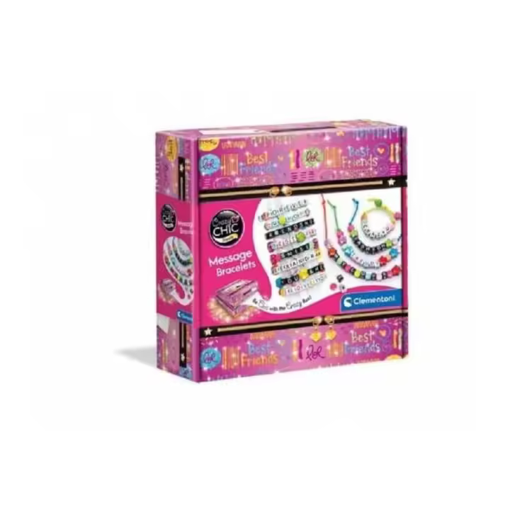 Clementoni Crazy Chic Set De Pulseras Con Mensaje - Crea Pulseras De Colores Vivos Y Brillantes - 1