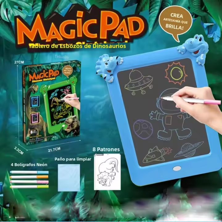 Tablet De Dibujo Magicpad Para Niños Tablero De Espejo LED Para Dibujar Y Escribir Juguete Educativo De Plástico Sin Baterías Apto Para Edades 3-12 - 1