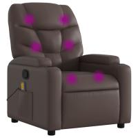 vidaXL Sillón de masaje reclinable cuero sintético Negro, Crema, Marrón Sillon Dormitorio Sillon Comodos Silla Relax Sillón Sofá - details 0