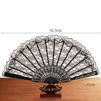 Abanico Plegable De Estilo Chino Con Diseño De Encaje Y Patrón Artístico Regalo Decorativo Para Casa Y Jardín - details 3