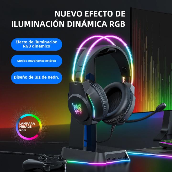 Auriculares De Juego Con Cable ONIKUMA Headset RGB Flexible Micrófono Para PC Gamer PS5 X26 Control De Volumen Adaptador 3.5mm