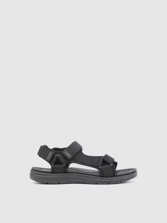 Sandalias deportivas negras con tiras de nailon y cierre de velcro para sujeción total este verano INSIDE - 1