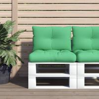 vidaXL Cojines para palets 2 unidades tela estampado de hojas en color Diseño de hojas/Azul/Azul real y más | acolchados duraderos para sofás de jardín terraza exterior - details 12