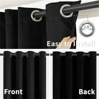 Cortinas De Bloqueo De Luz Negras Para Dormitorio Y Oficina Doble Capa No Existentes Dispositivos Inteligentes Material 100% Poliéster - details 6