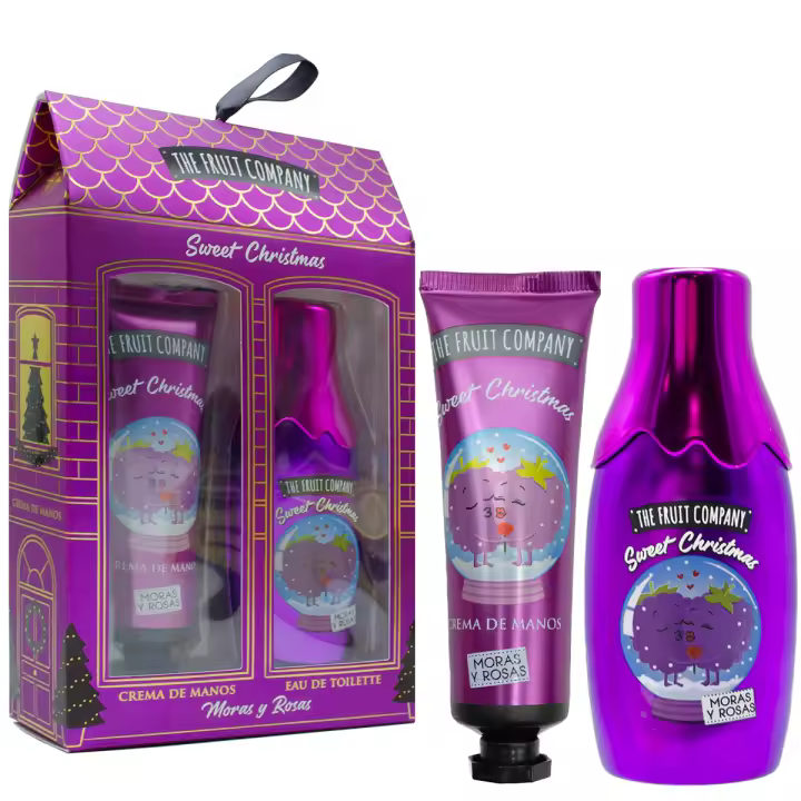 The Fruit Company Pack Duo MORAS Y ROSAS Colonia Eau de Toilette 40ml + Crema de Manos 30ml | Formula Vegana Edición Christmas con Dedicatoria Personalizada - 1