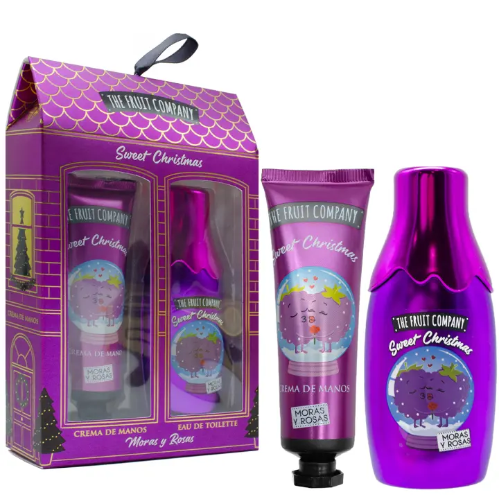 The Fruit Company Pack Duo MORAS Y ROSAS Colonia Eau de Toilette 40ml + Crema de Manos 30ml | Formula Vegana Edición Christmas con Dedicatoria Personalizada - 1