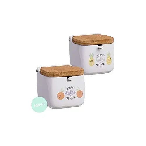 Azucarero de Ceramica OriginalLa Huerta cucharitas Incluido - Amarillo-DAMDAM GO - 1
