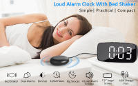Reloj De Alarma Con Vibración Y Mecanismo De Despertar Para Cama Para Sueleepinos Resistentes Deafatos Y Personas Con Dificultades De Escucha Con Función De Snooze Y USB Doble - details 0