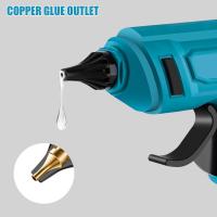 Pistola de pegamento de fusión en caliente eléctrica inalámbrica, barra de pegamento de 11mm, boquilla de cobre antiquemaduras, herramienta de reparación de bricolaje recargable para batería Makita de 18V - details 1