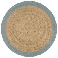 vidaXL Alfombra hecha a mano de yute con borde 210 cm en color Gris oscuro/Gris/Verde oliva - details 2