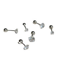 Pendientes De Crystals Zirconia Para Mujer 1Pareja De Estilo Helix Y Bone Nail Piercing En Acero Inoxidable Joyería De Regalo - details 4