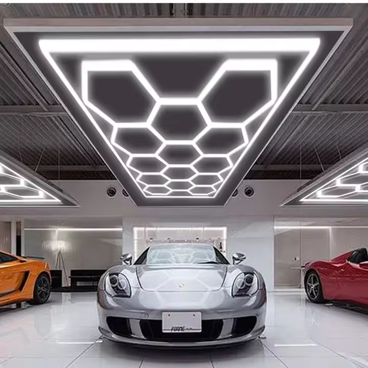 Hola led Lámpara LED Hexagonal 600W – 14 Paneles, 6500K, Carcasa Blanca, Iluminación Interior Moderna, CA 85-265V - 1