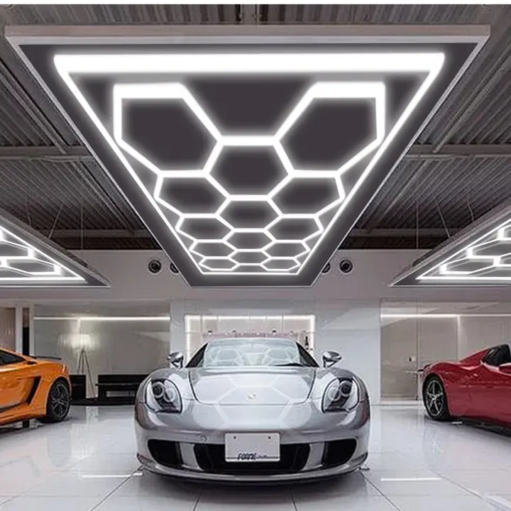 Hola led Lámpara LED Hexagonal 600W – 14 Paneles, 6500K, Carcasa Blanca, Iluminación Interior Moderna, CA 85-265V - 1
