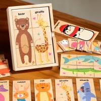 Puzzle De Madera Para Niños Con Formas De Animales Y Palabras En Inglés Juguete Educativo Para La Conocimiento Temprano - details 5