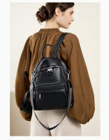 Mochila De Cuero Genuino Zency Para Mujer Capacidad Grande Cierre De Cremallera Estilo Casual Para Viajes Y Uso Diario - details 3