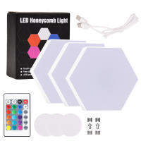 Luz De Pared Hexagonal Con Control Remoto Y Luz LED RGB Modulable USB Colorida Luz Nocturna Geométrica DIY Para Decoración De Hogar - details 27