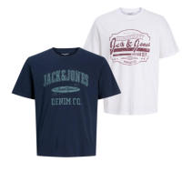 Jack & Jones hombre Pack 2 camisetas de Algodón, Serie PREMIUM Mod JPRSTAR 25, Logo Efecto Desgastado, manga corta Moda Casual Informal, REF 12276505 - details 0