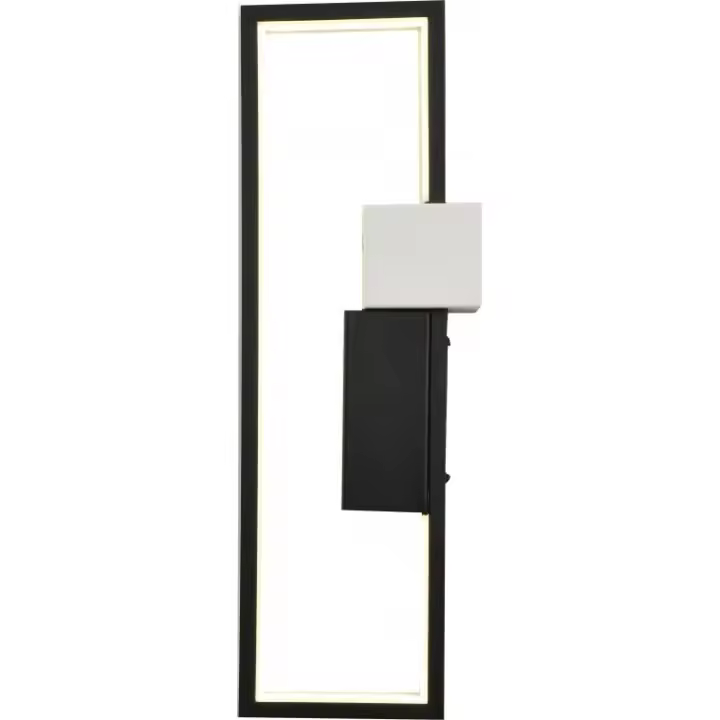 Aplique, luz de pared decorativa tipo cuadro, de metal color blanco y negro. LED 20W. Color de la luz 4000K. Ref. 2565-1W - 1