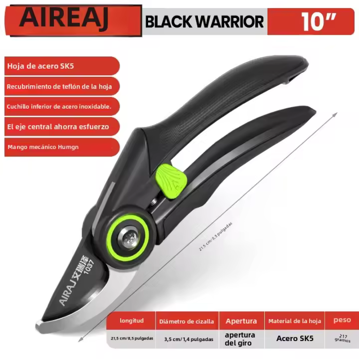 Tijeras De Podar AIRAJ Herramientas De Jardín Ahorro De Esfuerzo Con Agarre Antideslizante Y Protección Para Mano Duraderas Para Podar Ramas Afiladas - 1