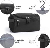 Toiletry Bag, Hanging Wash Bag Travel Toiletry Bag Waterproof Bathroom Bag for Men and Women Travel Toiletry Makeup Organizer (Black) - details 3