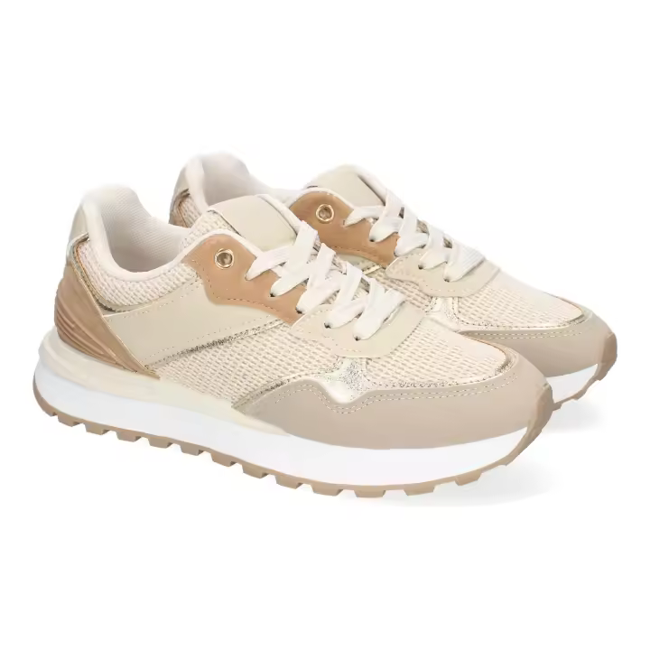 PuntoSalao Deportivas casual cómodas para mujer color beige B253 - 1