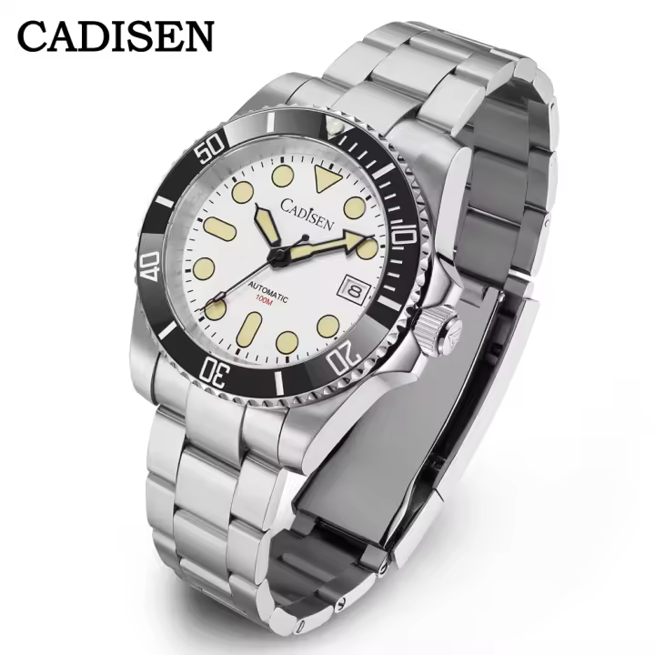 Reloj Mecánico Automático Para Hombre CADISEN Con Bisel De Cerámica Cristal De Zafiro Resistente Al Agua Acero Inoxidable Luminoso Calendario Completo Estilo De Negocios - 1