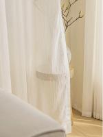 Cortina Blanca De Encaje Transparente Y Minimalista Lujo Para Dormitorio Y Sala De Estar 1 Pieza Cortina Moderna De Poliéster 100% - details 4