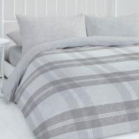 Funda Nórdica TARTAN Textil Blanca 50% Poliéster 50% Algodón - Dos Tonos - Reversible - Cama 90 Cm - details 0