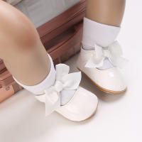 Zapatos De Princesa Para Bebé Niña En Lace Blanca Mocasines Con Lazo Y Borde Antideslizante De Goma Primera Calzado Para Caminar - details 70