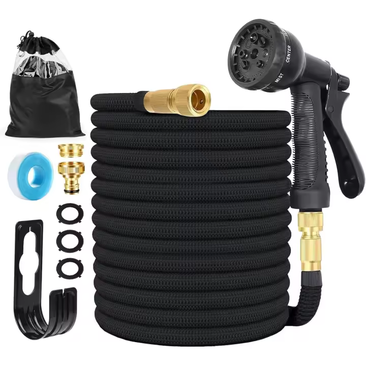 Manguera de Jardin Extensible, Mangueras Jardin with Pistola Rociadora de 8 Funciones Manguera Flexible y Ligera para Lavado de Coche, Jardín, Lavar la Mascota with Bolsa de Almacenamiento (7,5 m 25FT) - 1