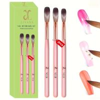Set De 3 Pinceles Para Uñas De Acrílico Profesionales Tamaños 8/10/14 Aplicación De Acrílico Y Extensión De Uñas Artísticas - details 0
