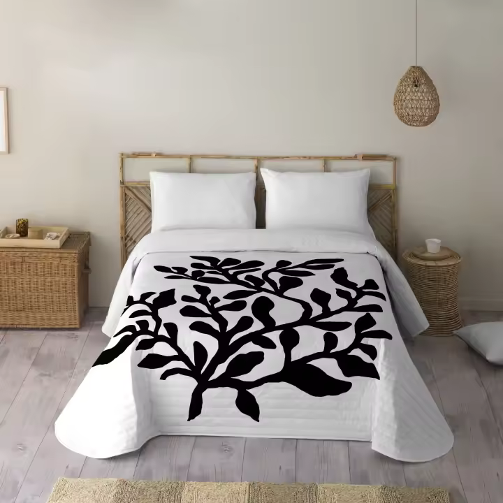 NATURALS - Colcha Bouti Estampada - Tejido 100% Algodón Extra Suave - Relleno 120 Gramos - Modelos Florales - Cama 90/135/150/180 Cm - 1