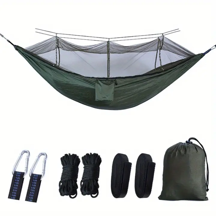 Relájate en Comodidad con la Hamaca Portátil de Nailon para Acampar, Mochileros, Viajes, Playa y Patio - BOPORO - 1