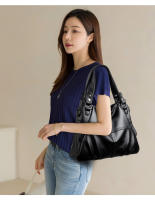 Bolso de mano de PU para mujer de moda, estilo europeo y americano, con costura, sencillo, de alta calidad, Grande. - details 8