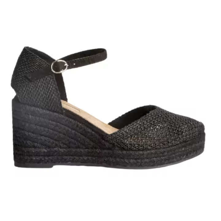 Corina cuña y plataforma de yute para mujer m5390 color negro - 1