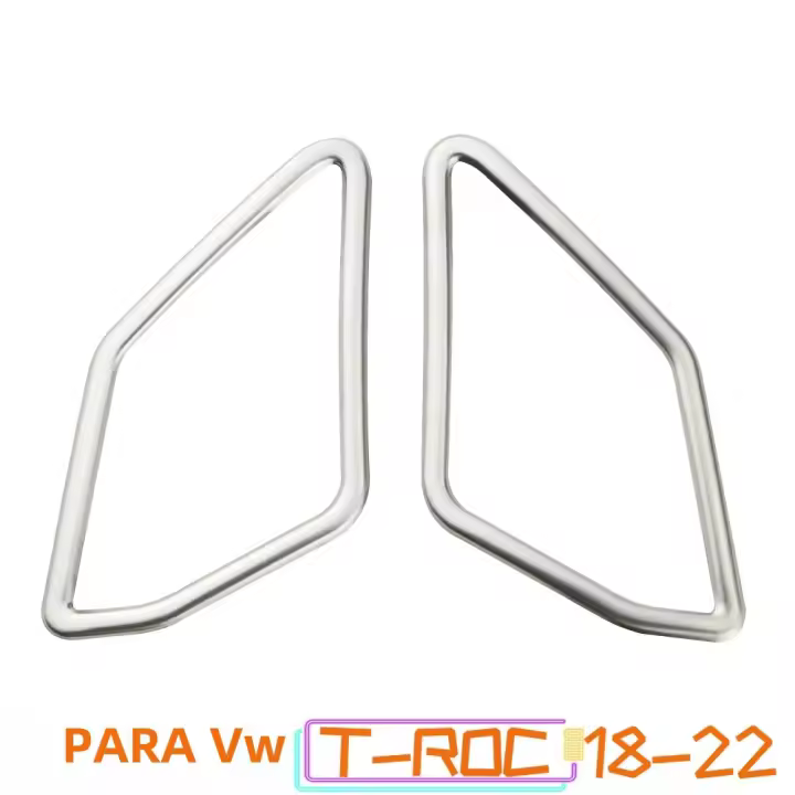 Cubierta De Altavoz Frontal Para Coche En Acero Inoxidable 2Pcs Para Volkswagen VW T-Roc TROC 2017-2022 Adhesivo De Interior Automotriz - 1