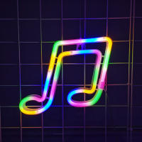 Luz Neón De Nota Musical Multiusos Para Decoración De Pared Instalable Con Batería O USB Adecuada Para Dormitorio Fiestas De Vacaciones Y Bodas - details 6