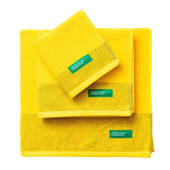 Set 3PC Toalla de baño (Tocador 30x50cm + Manos 50x90cm + Baño 70x140cm) 450GSM 100%Algodón amarillo 'Rainbow' - 1