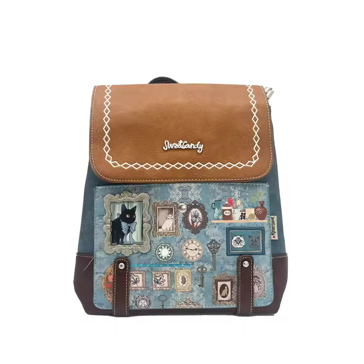 Mochila Sweet Candy Colección Cat Vintage - ¡Un toque de estilo único y retro! - 1