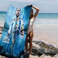Toalla De Playa Absorbente Y Suave De Microfibra Con Diseño De Fútbol Y Messi Toalla De Baño Para Yoga Natación Running Montañismo 30x60 Cm - details 2