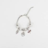 Pulsera de mujer, pulsera de cadena de acero inoxidable con colgantes de perlas y cristales. - details 2