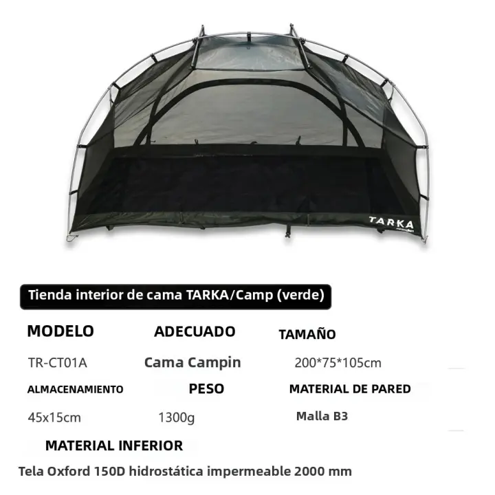 Tenda TARKA Para Acampar Silla De Campaña Con Red De Insectos Protección Un Sillín Para Acampar Y Senderismo En Verano Para Una Persona - 1