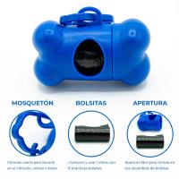 Dispensador de Bolsas para excrementos de Perros con Forma de Hueso - Soporte para Bolsas para excrementos de Mascotas (Incluye 1 Rollo de 15 Bolsas) Dispensador de Bolsas para Recogida de Colores Aleatorios (7 Colores) - details 3