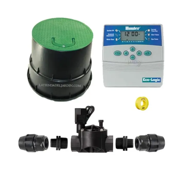 HUNTER Kit profesional riego automático Hunter de 1 zona 24v para tuberia 20mm - 1