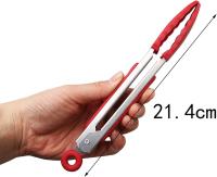 Pinzas de cocina, juego de 4, pinzas de acero inoxidable antideslizantes de 7" con clip de bloqueo para cocinar, asar, servir, resistentes al calor, de calidad alimentaria - details 2