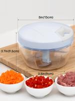 Picador de alimentos manual, procesador de mano de cocina o cortadora para verduras carne frutas nueces ajo cebolla pimientos (azul) - details 0