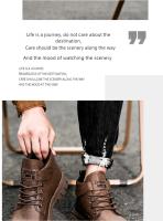 Botas Casuales Para Hombre Verano Otoño Trabajo British Antideslizante Suela Suave Comodidad Exterior Media Altura Cuero Botas Hombre Zapatos - details 4