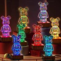 Luz Nocturna Proyección De Fuegos Artificiales Oso 3D USB Con Colorido Y Dimming Para Decoración De Habitación Y Ambiente - details 3